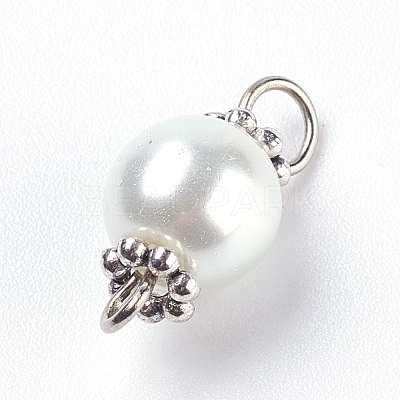 Pearlized Glass Pearl Links connectors PALLOY-JF00348-01-1