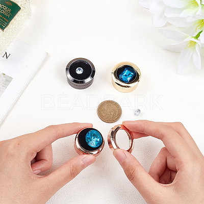 3Pcs 3 Colors Alloy & Stainless Steel Loose Diamond Boxes CON-FG0001-07-1