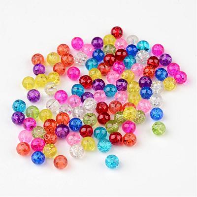 Mixed Crackle Glass Beads X-CCG-Q001-6mm-M-1
