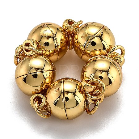 Rack Plating Brass Magnetic Clasps with Loops LS-KK-F801-03A-G-1