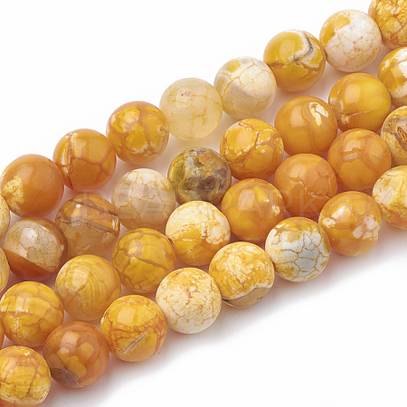 Dyed Natural Crackle Agate Beads Strands X-G-T100-03G-1