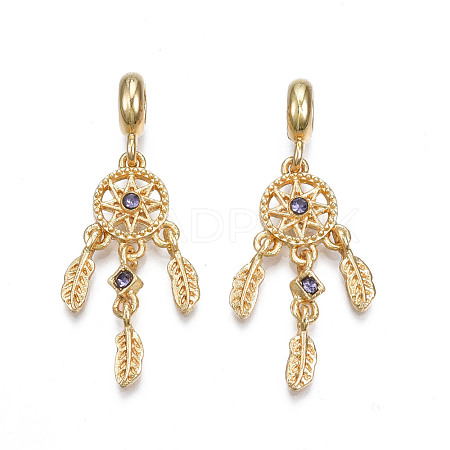 Rack Plating Alloy European Dangle Charms MPDL-N039-214G-1