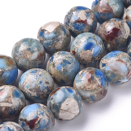 Assembled Synthetic Turquoise and Imperial Jasper Beads Strands LS-G-D0006-C02-8mm-01-1