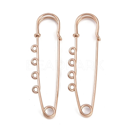 Ion Plating(IP) 304 Stainless Steel Safety Pins Brooch Findings STAS-K252-05B-RG-1