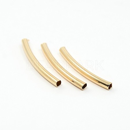 Brass Smooth Curved Tube Beads KK-O031-B-08-1