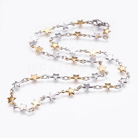 304 Stainless Steel Chain Necklaces STAS-P164-27GP-1