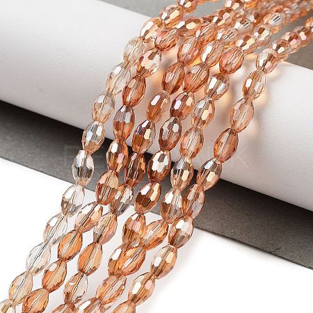Electroplate Glass Beads Strands EGLA-J013-4X6mm-F24-1