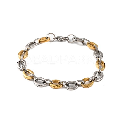 304 Stainless Steel Oval Link Chain Bracelets BJEW-B078-123GP-1