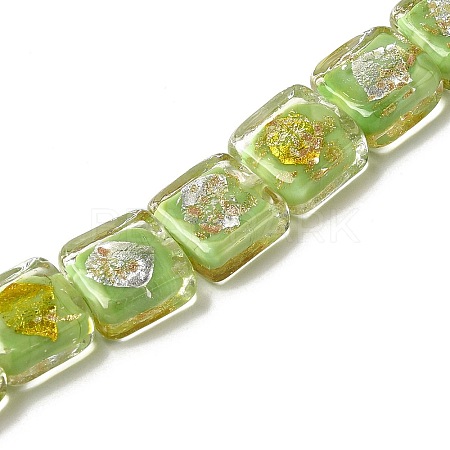 Handmade Gold Foil and Silver Foil Lampwork Beads FOIL-C001-01A-10-1