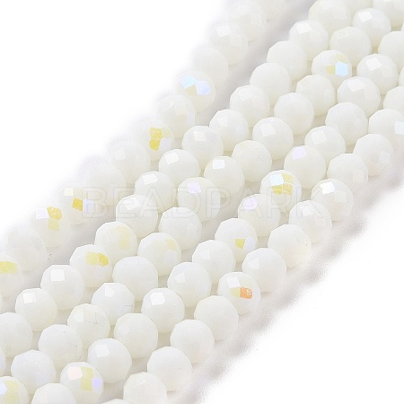 Electroplate Opaque Solid Color Glass Beads Strands EGLA-A034-P2mm-L17-1