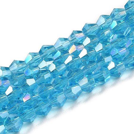 Transparent Electroplate Glass Beads Strands EGLA-A039-T3mm-B19-1