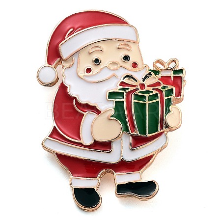 Christmas Theme Alloy Enamel Brooches JEWB-S022-03F-1