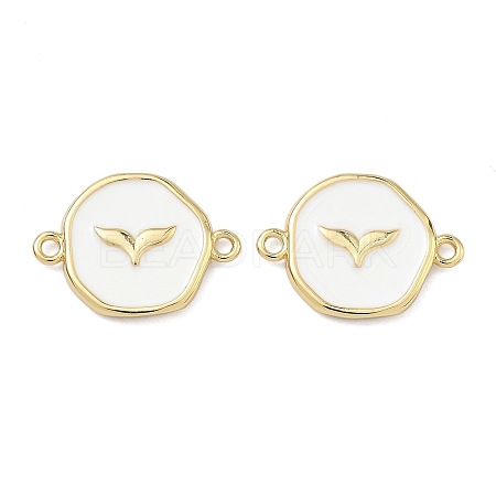 Ocean Brass Enamel Connector Charms KK-C251-05G-01A-1