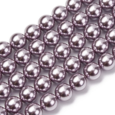 Electroplated Shell Pearl Beads Strands BSHE-G041-10mm-02-1