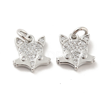 Fox Brass Micro Pave Clear Cubic Zirconia Charms KK-G425-10P-1