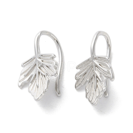 999 Fine Silver Leaf Cuff Earrings EJEW-P296-08P-1