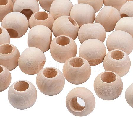 Natural Unfinished Wood Beads WOOD-Q038-20mm-1