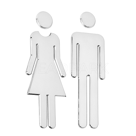 ABS Male & Female Bathroom Sign Stickers DIY-WH0181-20B-1