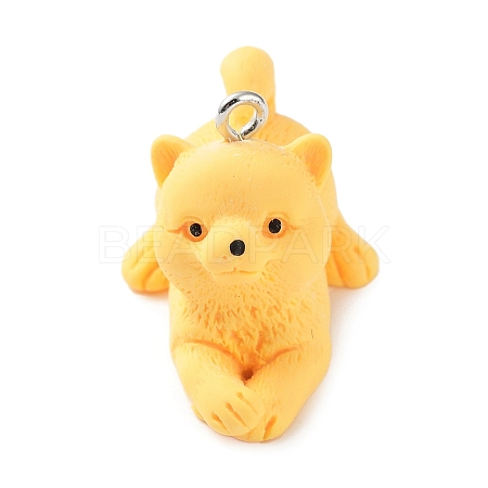 Opaque Resin Dog Pendants RESI-P033-A01-1