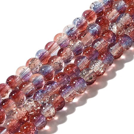 Crackle Glass Beads Strands CCG-C002-6mm-11-1