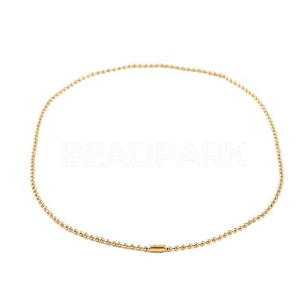 Ion Plating(IP) 304 Stainless Steel Ball Chain Necklaces for Women NJEW-G135-01E-G-1