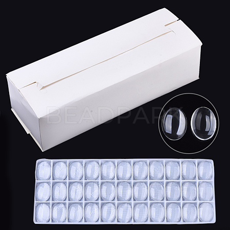 Transparent Glass Cabochons GGLA-R022-30x40-B-1