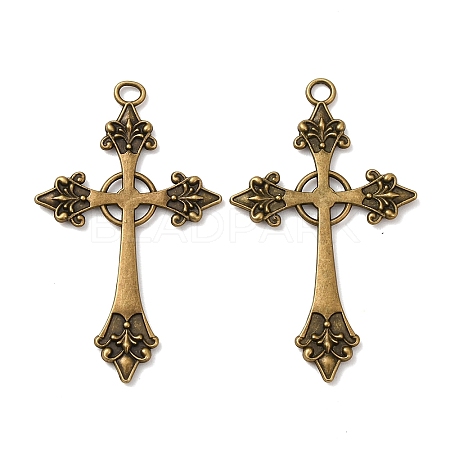 Cross Tibetan Style Alloy Big Pendants LS-TIBEP-Q058-04AB-FF-1