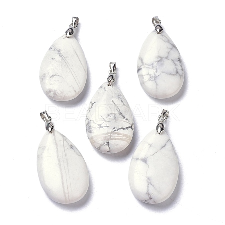 Natural Howlite Pendants G-D084-01P-B16-1