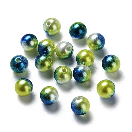 Rainbow ABS Plastic Imitation Pearl Beads OACR-Q174-5mm-16-1