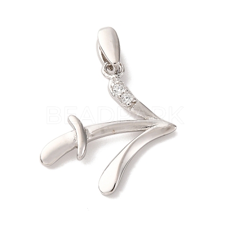 925 Sterling Silver Micro Pave Clear Cubic Zirconia Pendants STER-H117-01P-09-1
