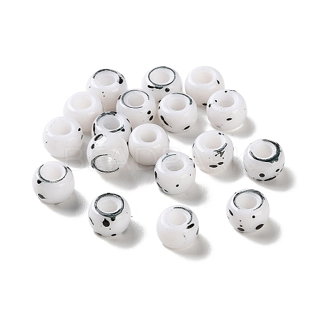 Spray Painted ABS Plastic European Beads KY-G033-01A-01-1