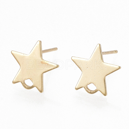 Brass Stud Earring Findings KK-S348-352-1