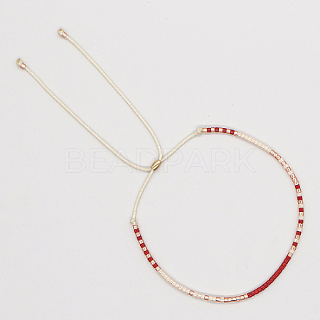 Glass Seed Braided Bead Bracelet CG0646-10-1