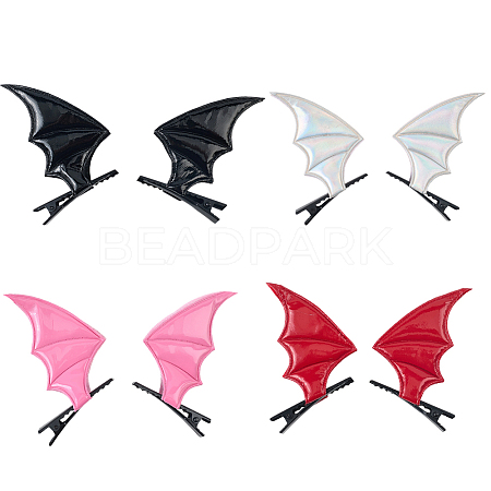 4 Pairs 4 Colors PU Leather Alligator Hair Clips PHAR-CL0001-02-1