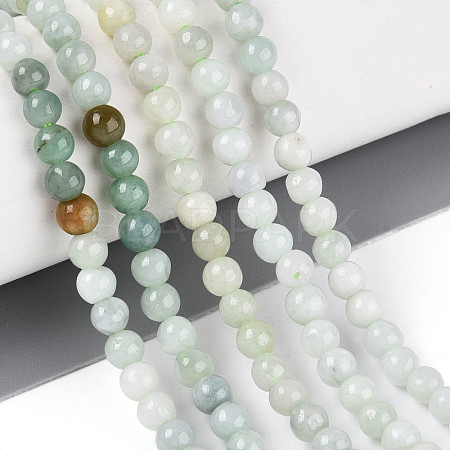 Natural Myanmar Jade Beads Strands G-N353-07F-01-1