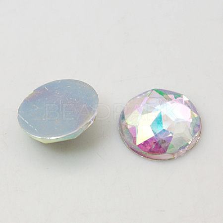 Imitation Taiwan Acrylic Rhinestone Flat Back Cabochons GACR-D003-14mm-17-1