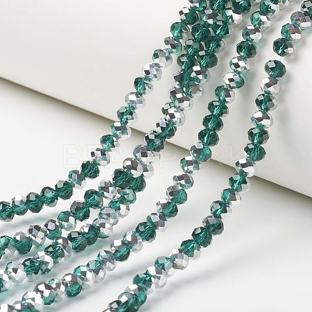 Electroplate Transparent Glass Beads Strands EGLA-A034-T8mm-M15-1