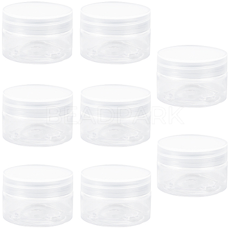 8Pcs Transparent Plastic Empty Portable Facial Cream Jar CON-CP0001-015C-1