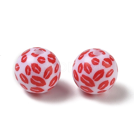 Printed Opaque Acrylic Beads AC-CBA6329-01B-01-1
