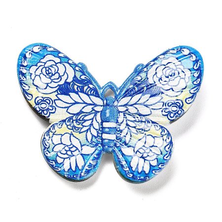Printed Opaque Acrylic Beads MACR-R004-02A-1