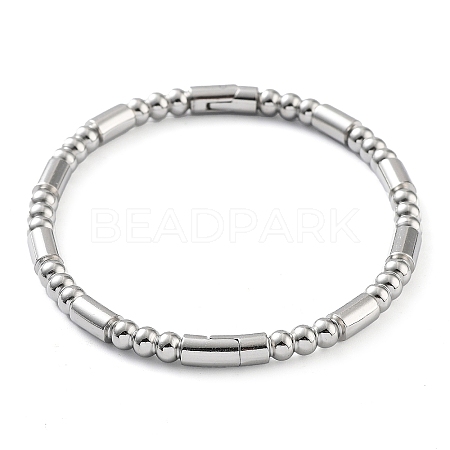 Non-Tarnish 201 Stainless Steel Hinged Bangle STAS-Z057-01B-1