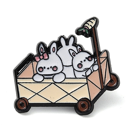 Cartoon Camping Rabbit Enamel Pins JEWB-Q036-01F-1