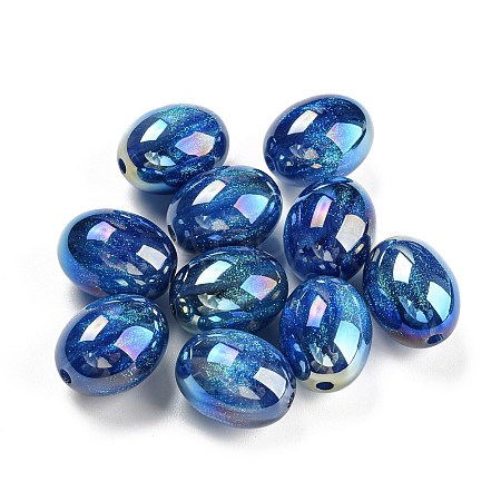 Iridescent Plating Acrylic Beads MACR-K353-07-1