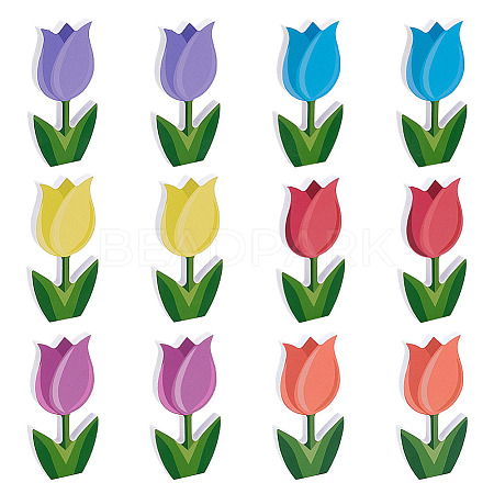 6Pcs 6 Colors Tulip PVC Display Decoration DJEW-WH0042-102-1