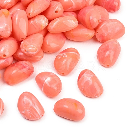 Opaque Acrylic Imitation Gemstone Beads OACR-G064-02-1