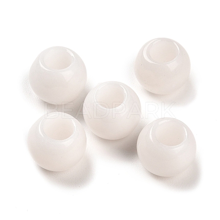 Natural White Jade European Beads G-R488-01H-1