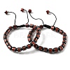 Adjustable Natural Red Jasper and Non-magnetic Synthetic Hematite Braided Bead Bracelets BJEW-Z090-01M-4