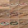 Natural & Synthetic Mixed Gemstone Beaded Braided Bracelets QH4784-M-1