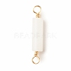 Natural White Jade Connector Charms PALLOY-JF01454-07-3