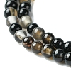 Natural Black Agate Bead Strands G-A130-2mm-K01-4